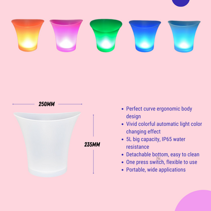 a breif description of the outdoor / indoor ice bucket ideal for partries keep your drinks cold this summer, description view