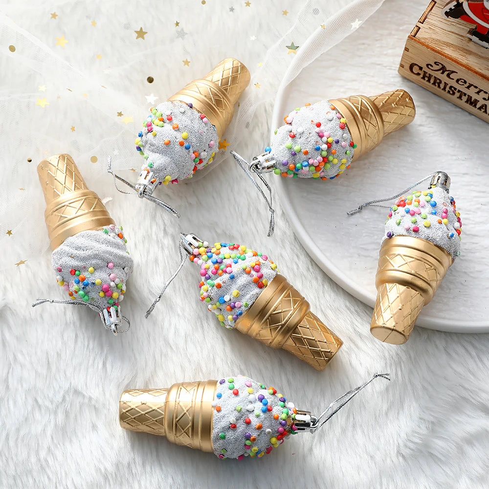 Christmas Candy Donut Cupcake Ice Cream Ornaments